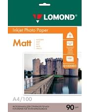 Фотобумага Lomond Матовая A4 90 г/кв. м. 100 листов (0102001)
