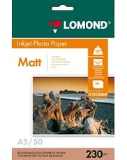 Фотобумага Lomond матовая для струйной печати, A5, 230 г/м2, 50 листов, 0102069