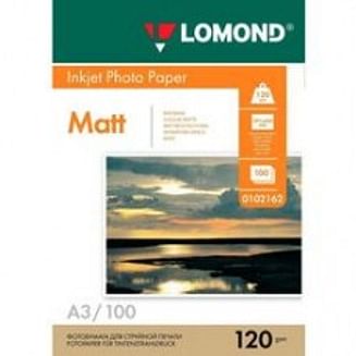Фотобумага Lomond Матовая A3 120 г/кв. м. 100 листов (0102162)