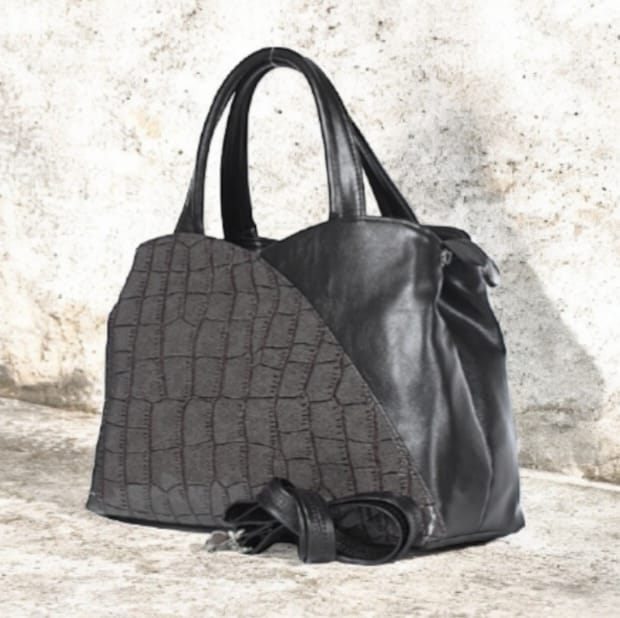 Сумка женская 12324 (кор.т/серый)