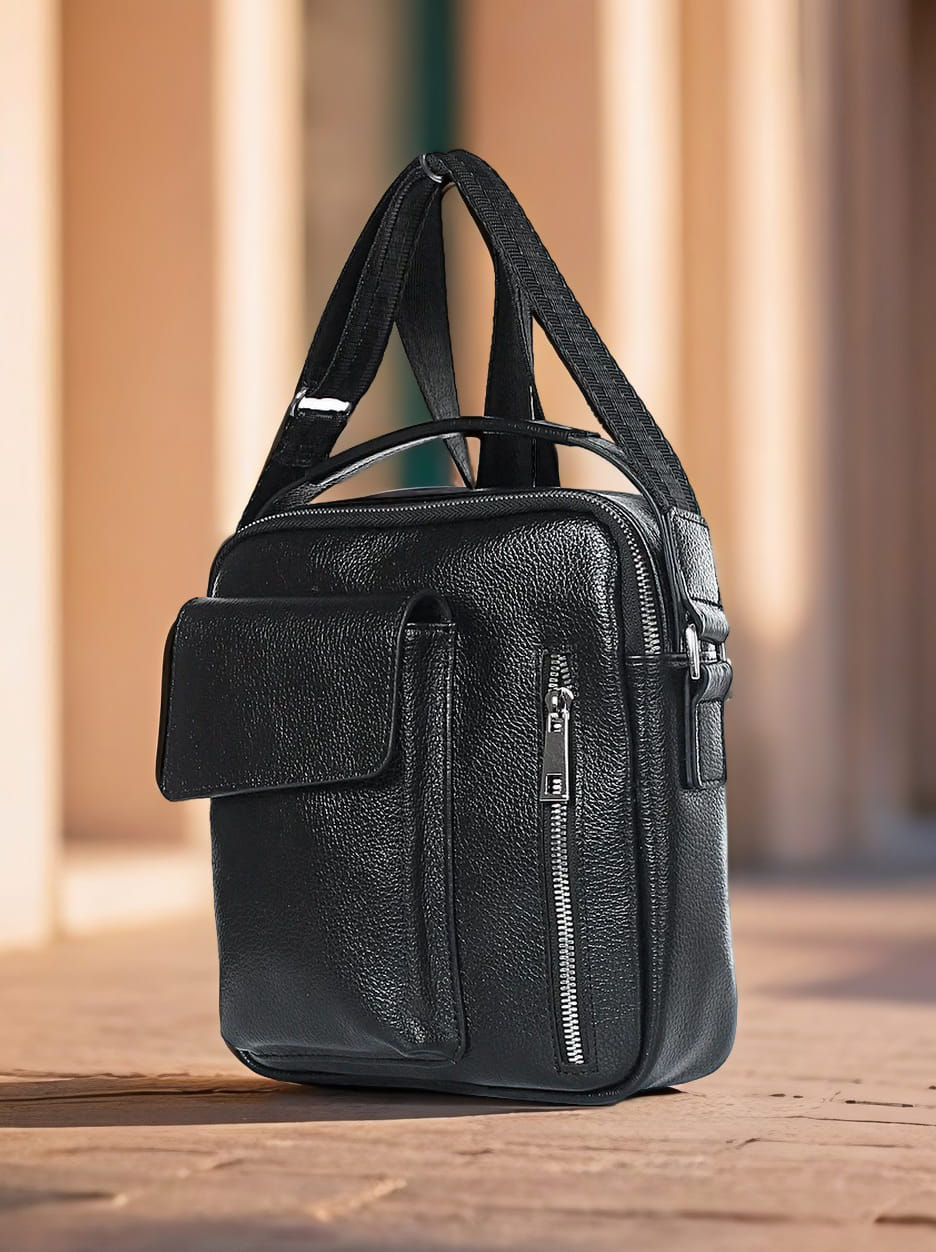 Сумка мужская 1224 (ЧЕРНЫЙ/СЕРЫЙ)