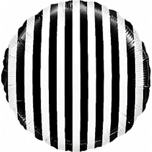 Фольгированный шар "Черно-белая полоса" 18″ (46 см)