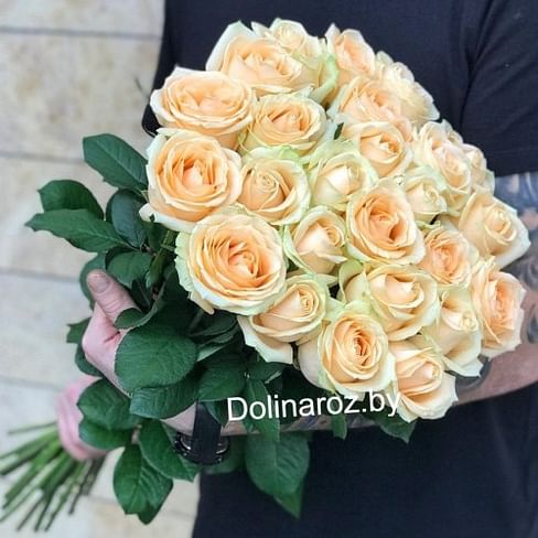 Букет роз "Кремовые" 25 роз