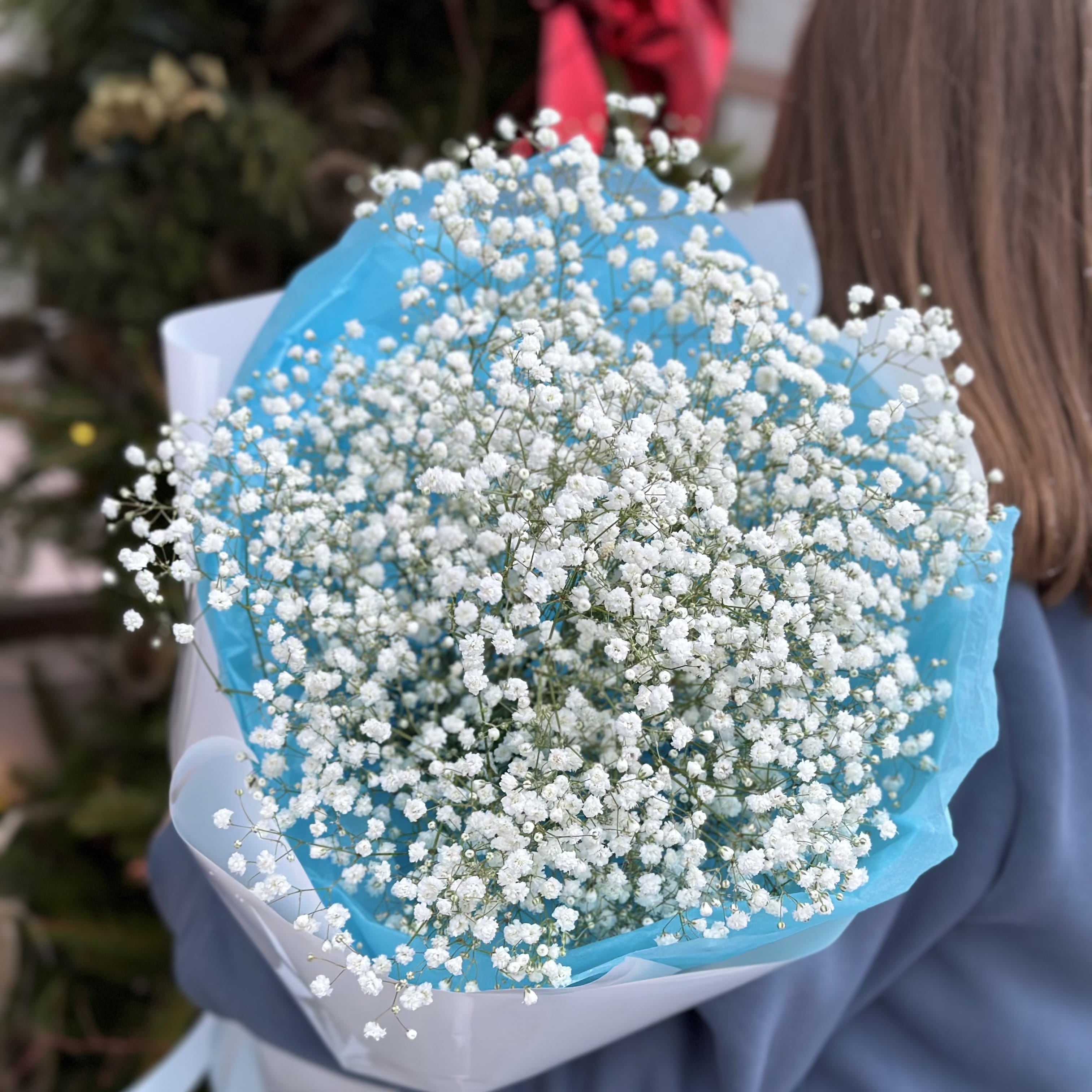 Букет из гипсофилы "Воздушная акварель" 7 шт.