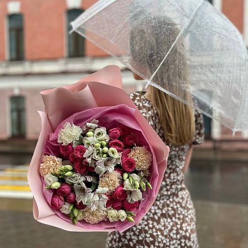 Букет цветов "Поцелуй дождя"