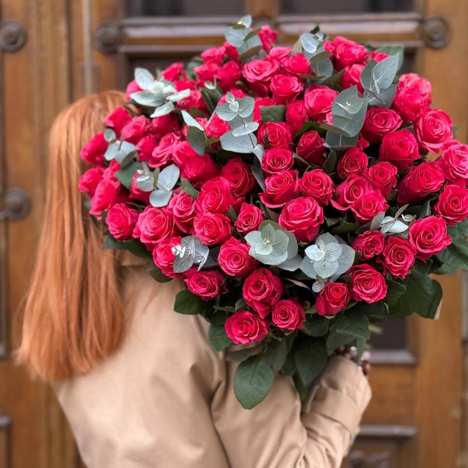 Букет "Зимний вечер" (81 шт с эвкалиптом)