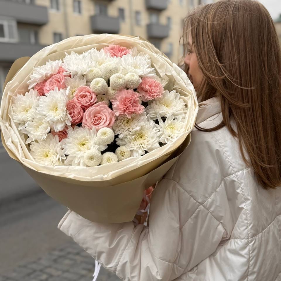 Букет цветов "Крем-брюле"