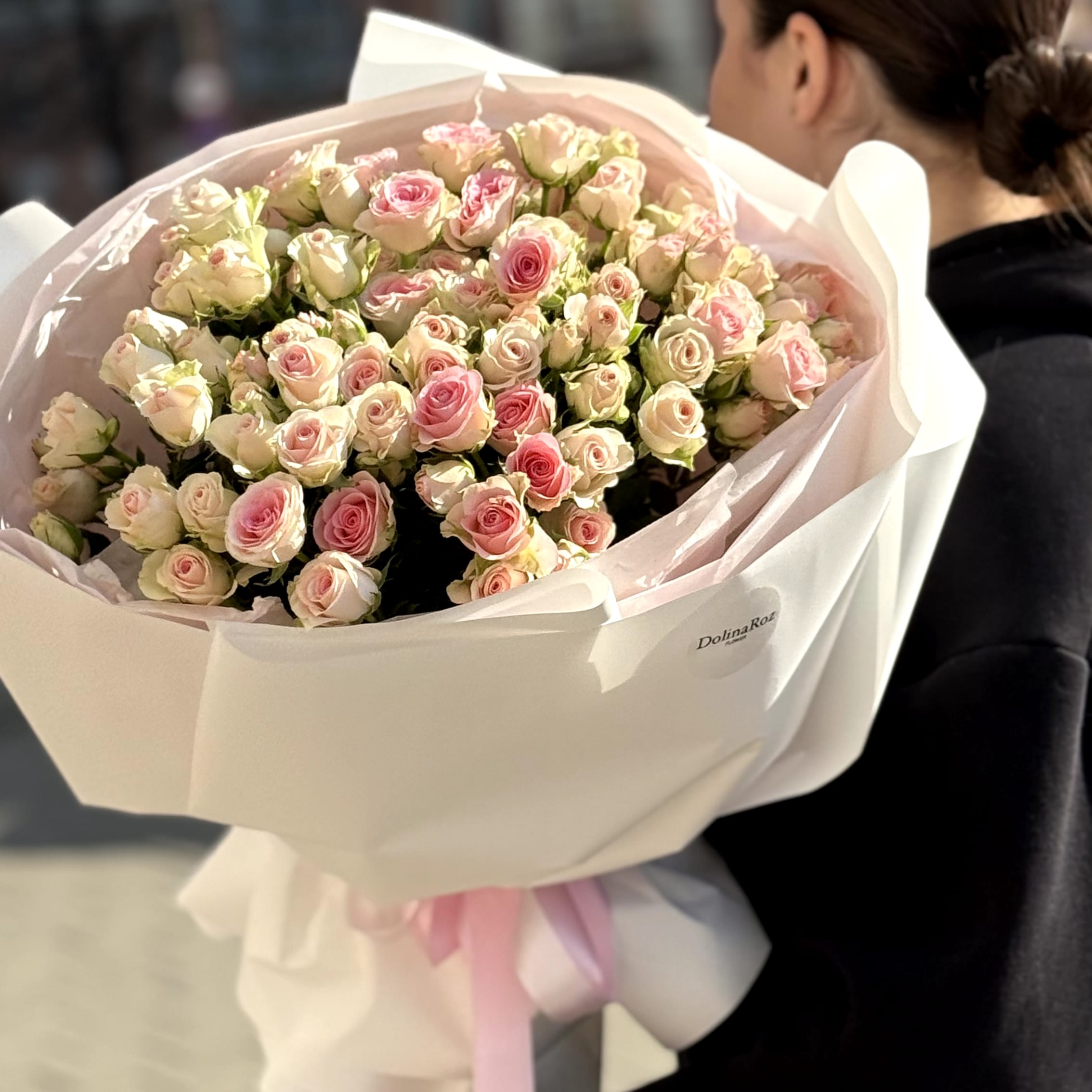 Букет роз "Сливки" 21 шт
