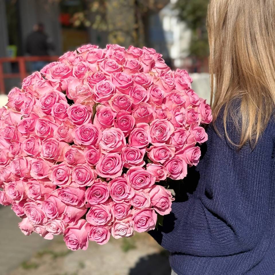 Букет из роз "Розовая мечта" (101 шт)