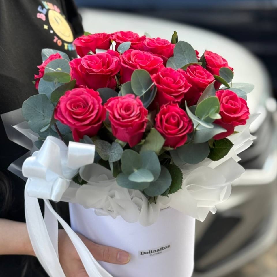 Цветы в коробке "Мгновение" 15 шт