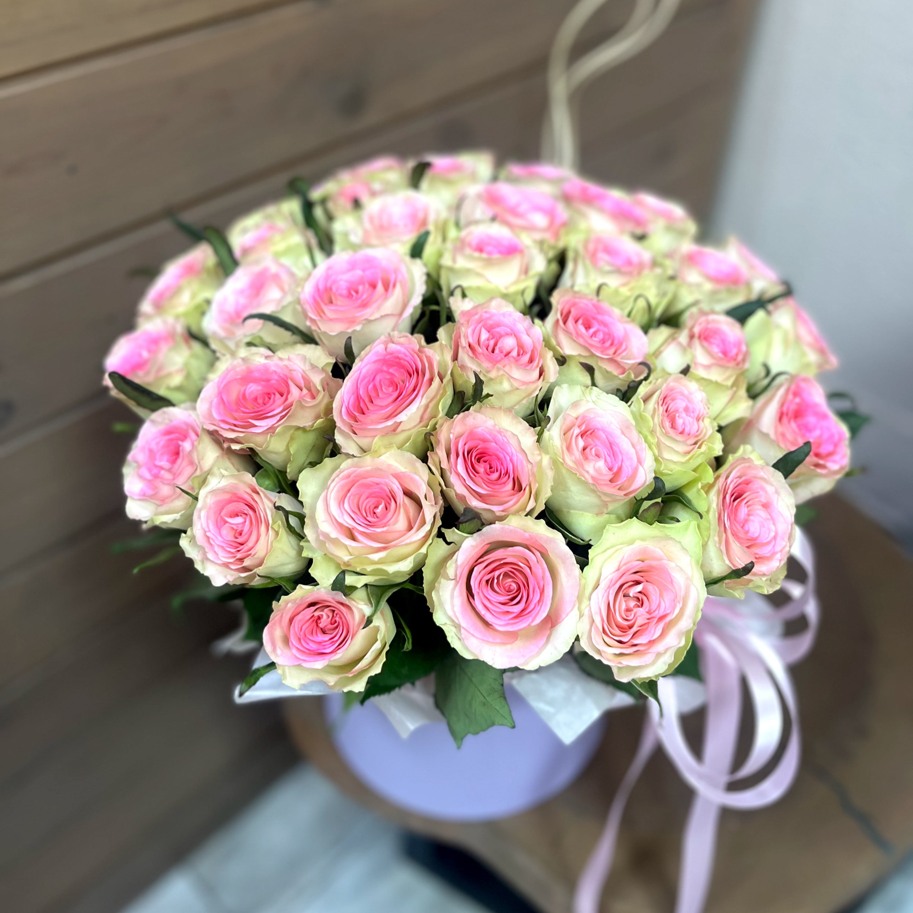 Цветы в коробке "Сновидение" 41 роза
