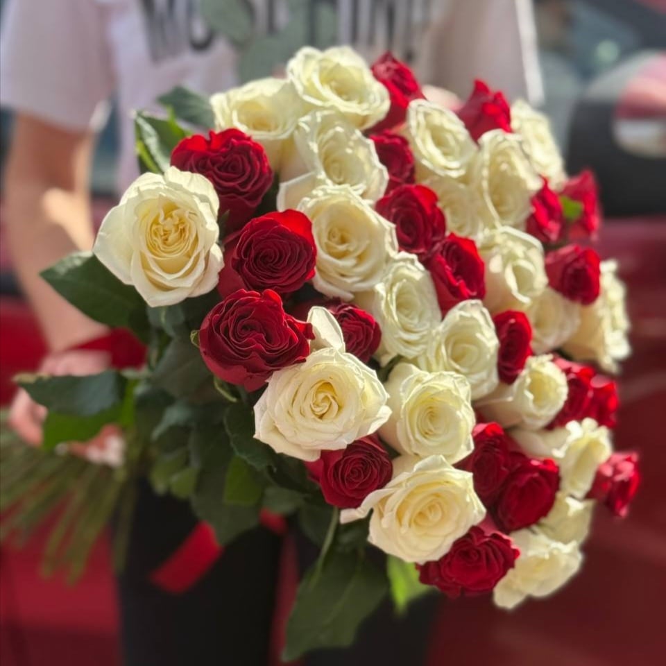 Букет роз "От души" 41 роза