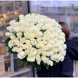 Букет роз "White" 101 роза