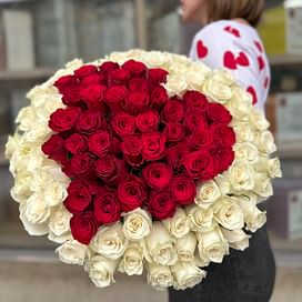 Букет роз "Моё сердце" 101 роза