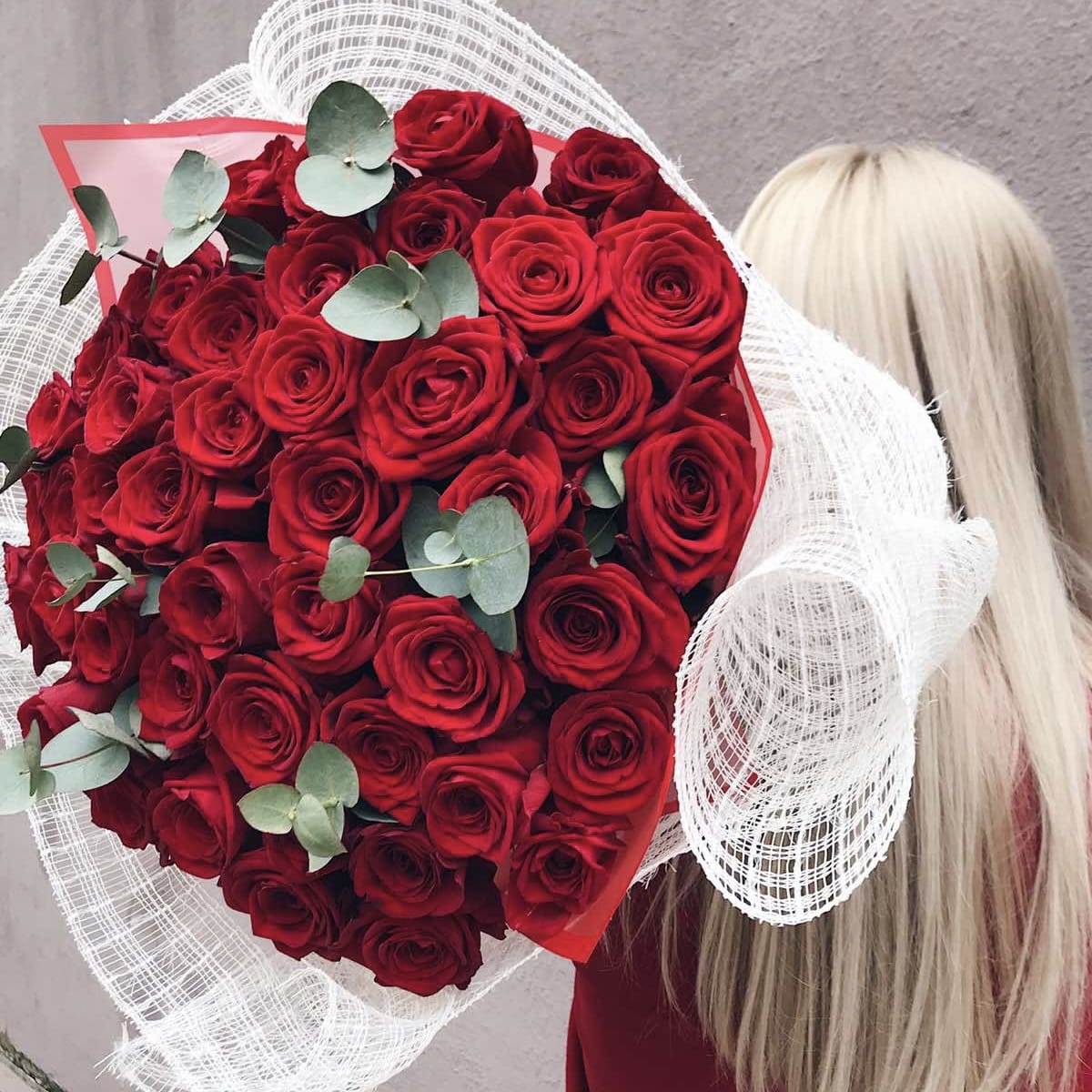 Букет цветов "Зелень" 51 роза