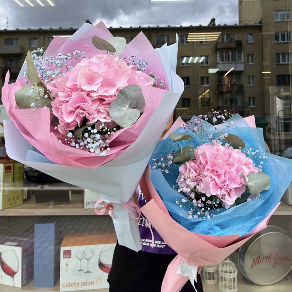 Букет гортензий "Необычный"