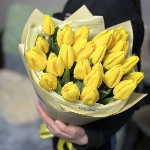 Букет тюльпанов "Тёплый" 25 шт.