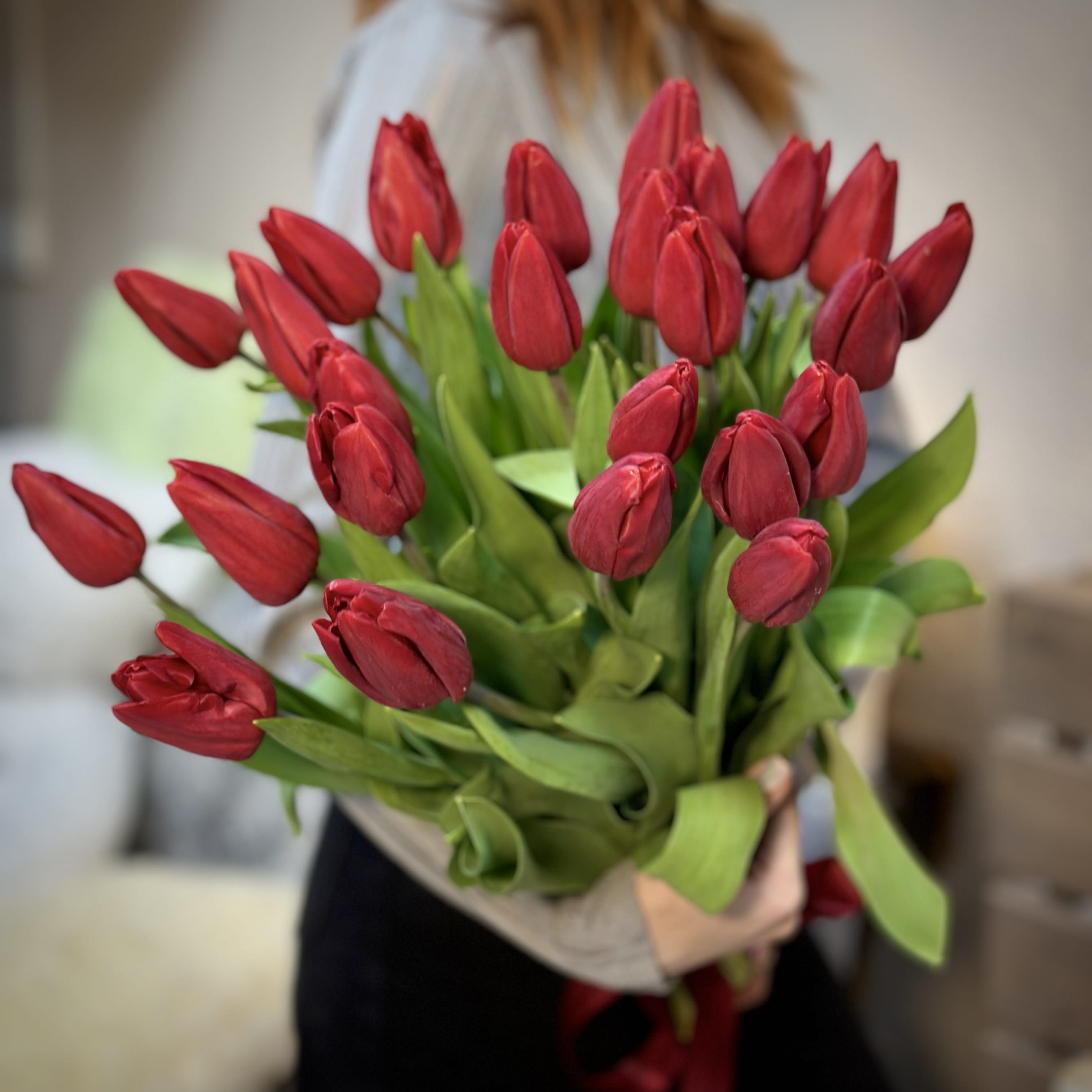 Букет тюльпанов "Рубин" 25 шт.