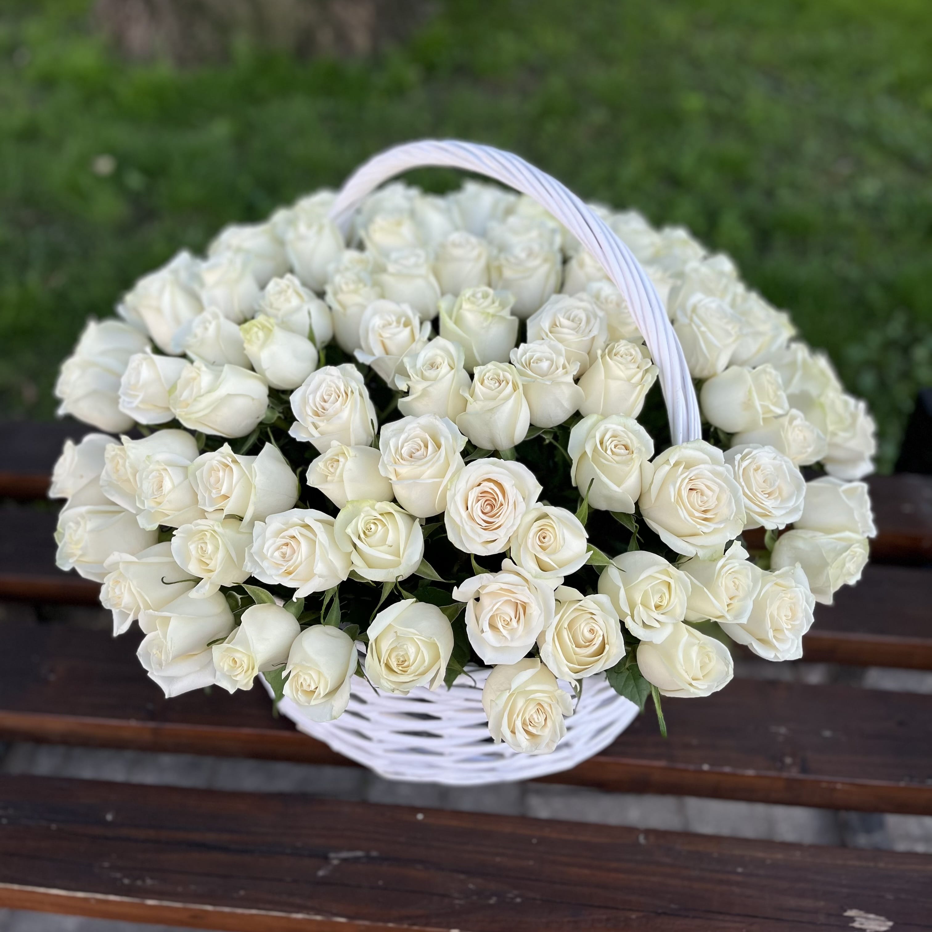 Цветы в корзине "Филадельфия" 101 роза