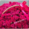Корзина с цветами "Малиновый праздник" Кустовые розы