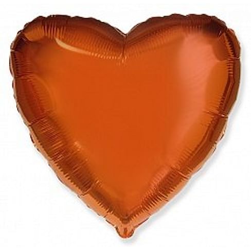 Фольгированный шар "Оранжевое сердце" 18″ (46 см)