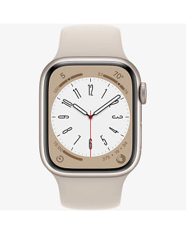 Apple Watch Series 8 GPS, 41 мм, алюминий цвета «сияющая звезда», спортивный ремешок цвета «сияющая звезда» Apple