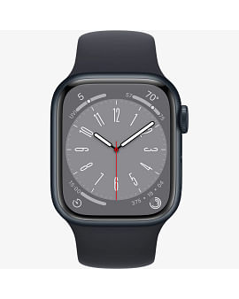 Apple Watch Series 8 GPS, 41 мм, алюминий цвета «тёмная ночь», спортивный ремешок цвета «тёмная ночь» Apple