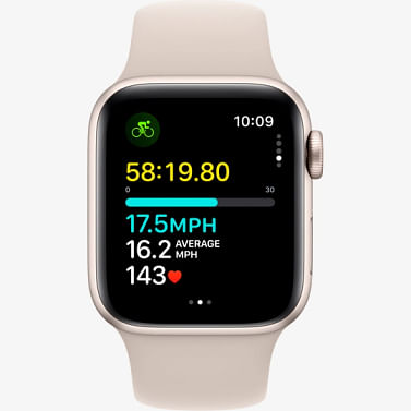 Watch SE GPS (2-го поколения), 44 мм, алюминий цвета «сияющая звезда», спортивный ремешок цвета «сияющая звезда» Apple