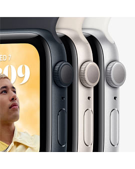 Apple Watch SE GPS Gen.2, 44 мм, алюминий цвета «сияющая звезда», спортивный ремешок цвета «сияющая звезда» Apple MNJX3