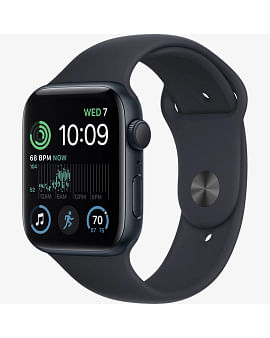 Apple Watch SE GPS Gen.2, 44 мм, алюминий цвета «тёмная ночь», спортивный ремешок цвета «тёмная ночь» Apple MNK03