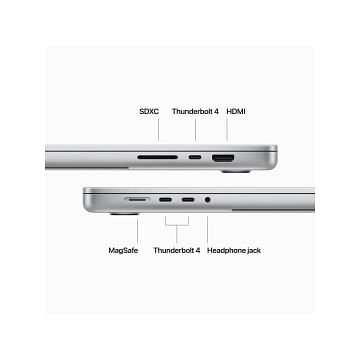 MacBook Pro 16" дюймов: Apple M3 Pro (12C CPU/18C GPU), 36 ГБ объединённой памяти, SSD‑накопитель 512ГБ, «серебристый» Apple MRW63