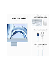IMac 24 дюйма с дисплеем Retina 4,5K, Чип Apple M3 (8C CPU/8C GPU), 8 ГБ объединённой памяти, SSD‑накопитель 256 ГБ, цвет «синий» Apple