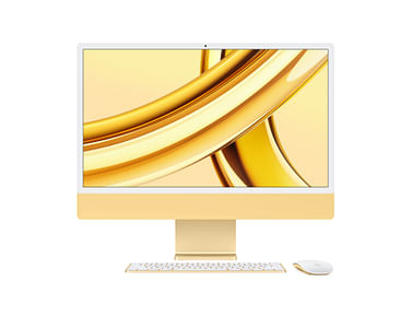 IMac 24 дюйма с дисплеем Retina 4,5K, Чип Apple M3 (8C CPU/10C GPU), 8 ГБ объединённой памяти, SSD‑накопитель 256 ГБ, цвет «жёлтый» Apple