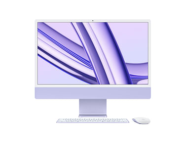 IMac 24 дюйма с дисплеем Retina 4,5K, Чип Apple M3 (8C CPU/10C GPU), 8 ГБ объединённой памяти, SSD‑накопитель 512 ГБ, цвет «фиолетовый» Apple