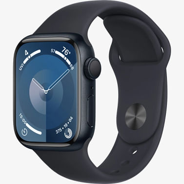 Watch Series 9 GPS, 41 мм, алюминий цвета «тёмная ночь», спортивный ремешок цвета «тёмная ночь» Apple