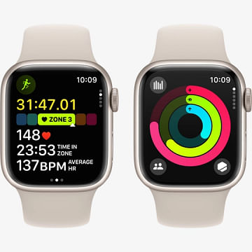 Watch Series 9 GPS, 41 мм, алюминий цвета «сияющая звезда», спортивный ремешок цвета «сияющая звезда» Apple