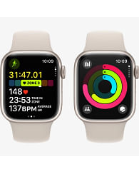 Watch Series 9 GPS, 45 мм, алюминий цвета «сияющая звезда», спортивный ремешок цвета «сияющая звезда» Apple