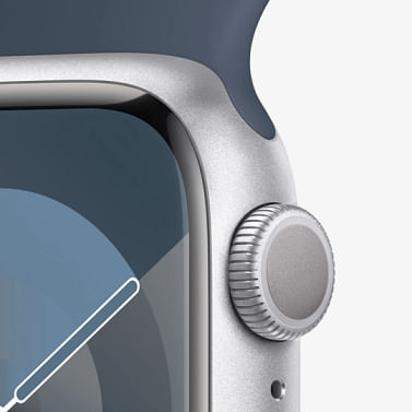 Watch Series 9 GPS, 41 мм, алюминий серебристого цвета, спортивный ремешок цвета «штормовой синий» Apple