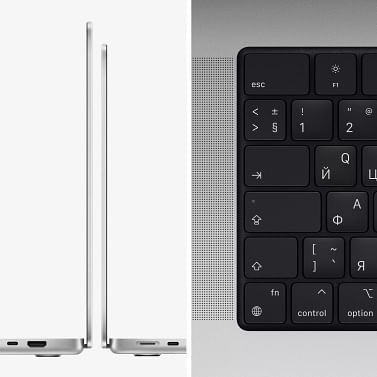 Custom MacBook Pro 16 дюймов: M1 Max 10‑ядерный процессор 32‑ядерный графический процессор, 64 ГБ объединённой памяти, SSD‑накопитель 1 ТБ, «серебристый» Apple