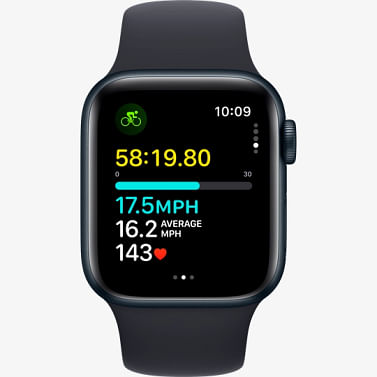 Watch SE GPS (2-го поколения), 40 мм, алюминий цвета «тёмная ночь», спортивный ремешок цвета «тёмная ночь» Apple