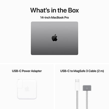 MacBook Pro 14.2" дюймов: Apple M3 (8C CPU/10C GPU), 8 ГБ объединённой памяти, SSD‑накопитель 512МБ, «серый космос» Apple MTL73