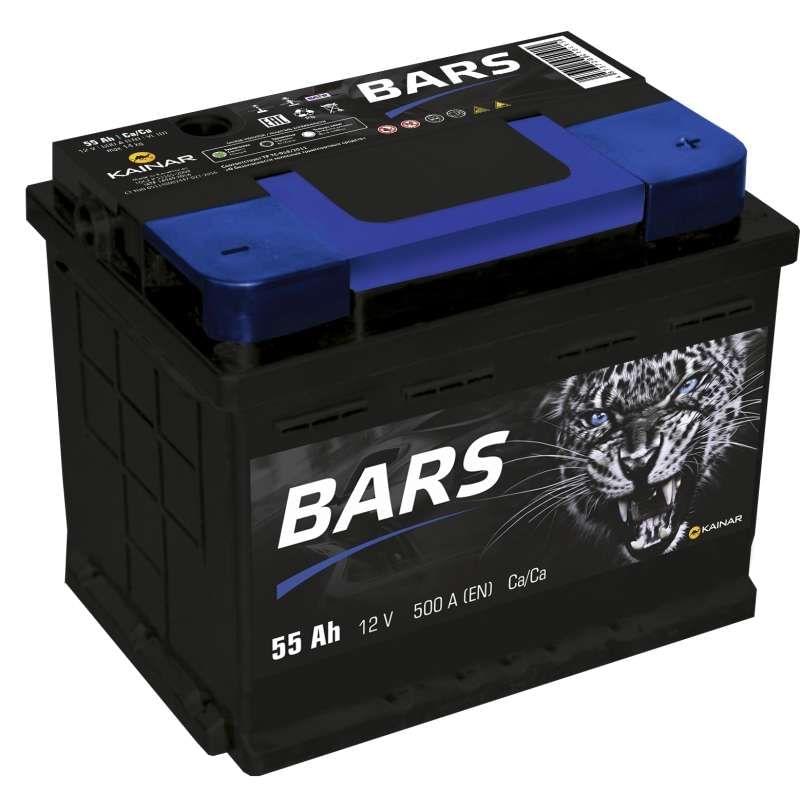 Аккумулятор BARS Standart 55Ah 500A R+