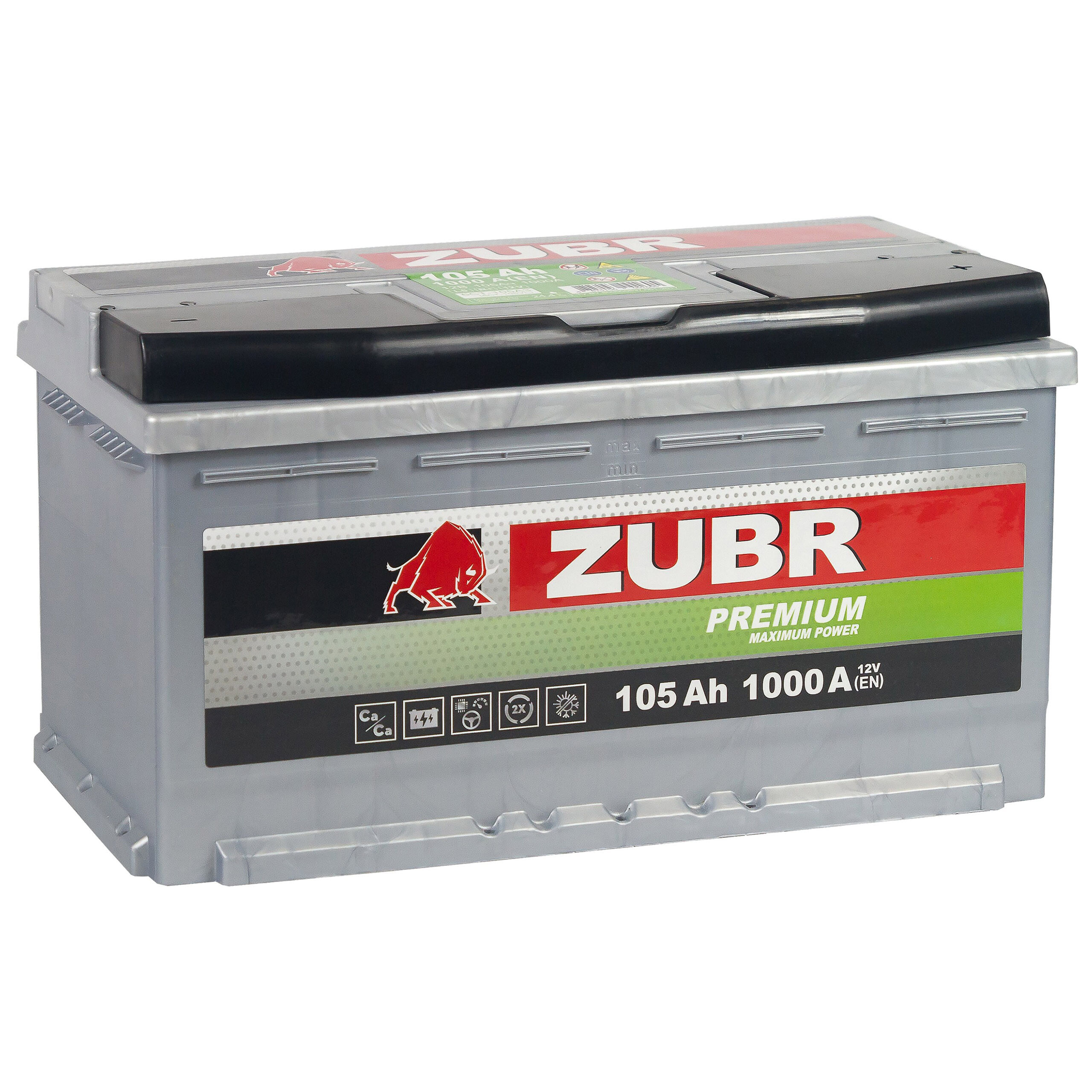 Аккумулятор ZUBR Premium 105Ah 1000A R+