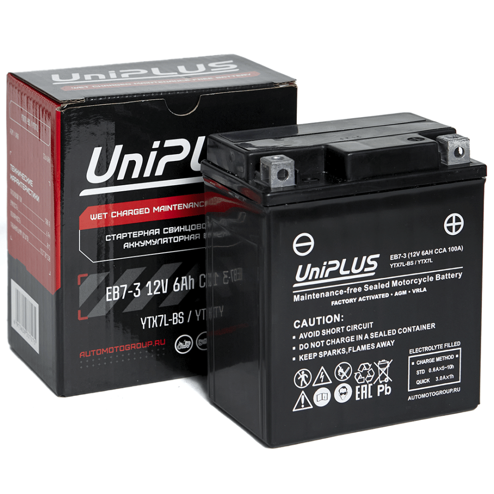 Аккумулятор UniPLUS EB7-3 (6 Ah) YTX7L