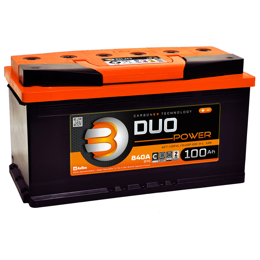 Аккумулятор DUO 100Ah 840A L+