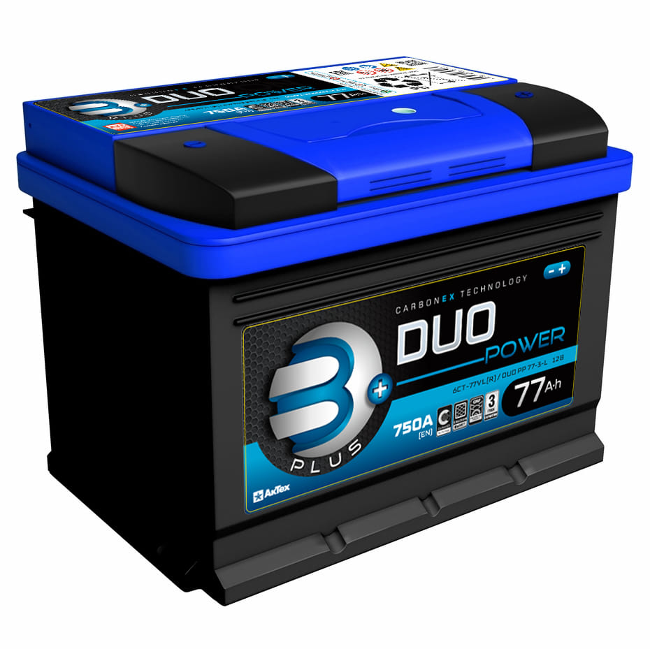 Аккумулятор DUO 77Ah 750A L+