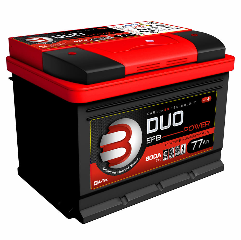 Аккумулятор DUO EFB 77Ah 800A R+