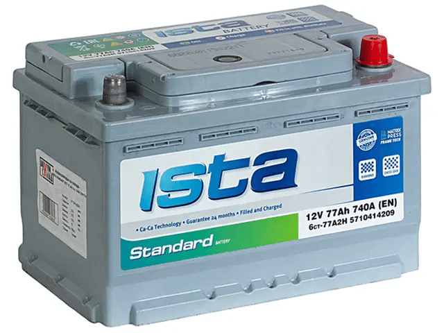 Аккумулятор ISTA 77Ah 740A R+ низкий