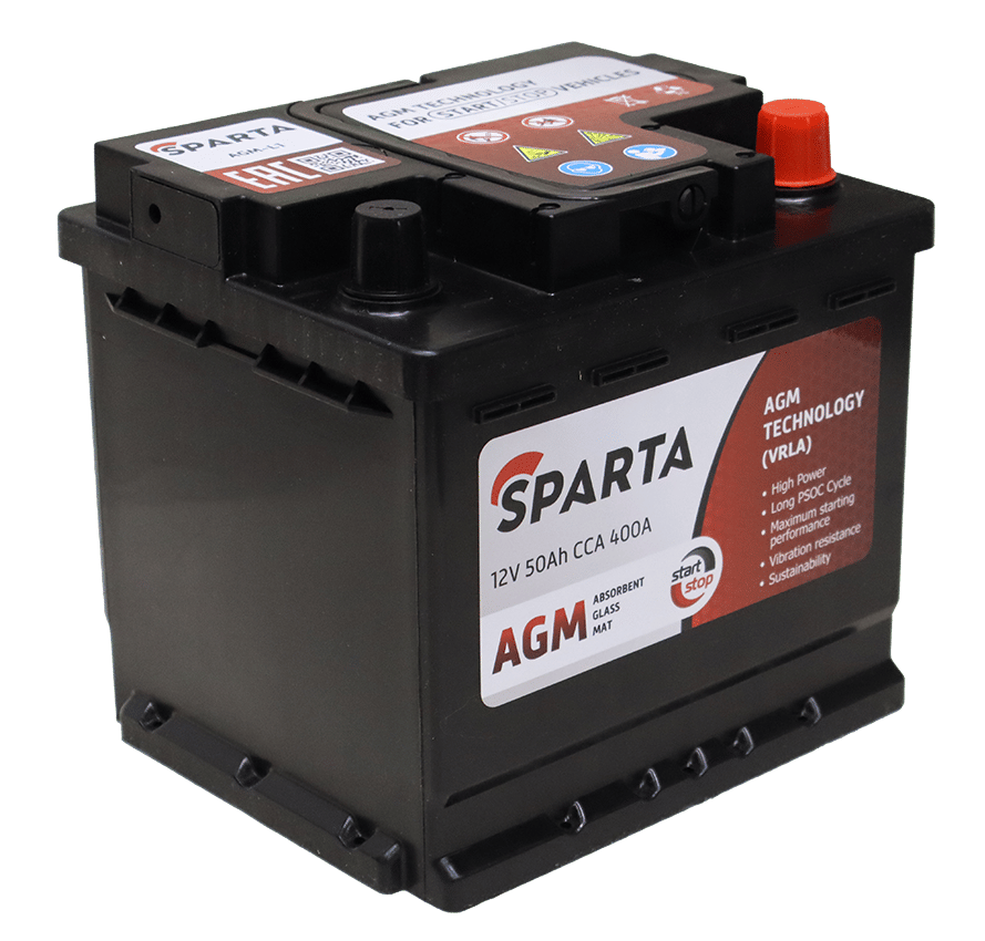 Аккумулятор SPARTA AGM 50Ah 400A R+