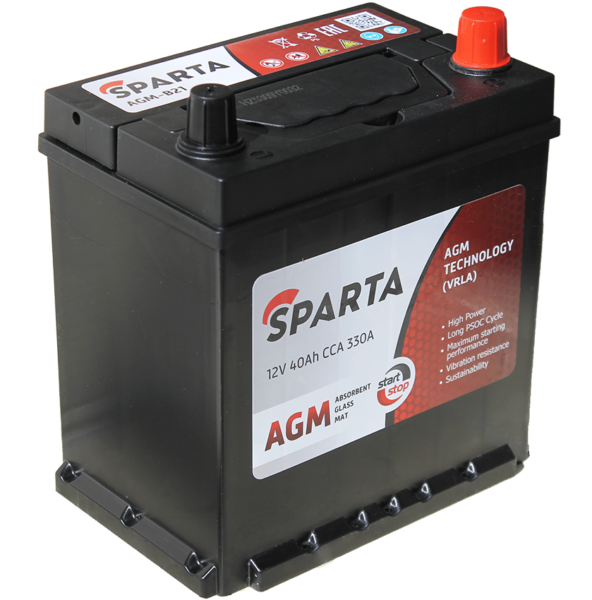 Аккумулятор SPARTA ASIA AGM 40Ah 330A R+ борт